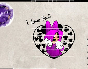 Je t’aime SVG, Te Amo Png, Mini SVG, Coeur Png, Souris ClipArt, Mini Cut File, Amour et amitié SVG, Saint-Valentin Png