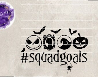 Squadgoals Jack Svg, Nightmare Before Christmas Svg, Jack and Sally Svg, Halloween Svg, Happy Halloween Svg