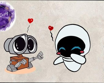Eva SVG, Walle Png, Love ClipArt, Amour et Amitié Png, Saint Valentin CutFile