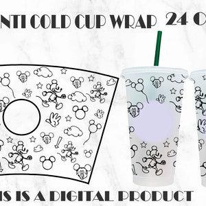Wrap Svg, WrapMouse Svg, Wrap Mickey Svg, Wrap Venti Cold Cp, 24Oz, Mickey Svg, Mickey ClipArt, Wrap Cult File