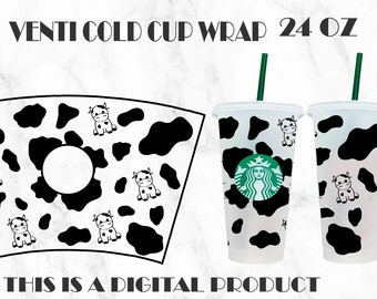 Cow Starbucks Cup, Cow Print svg, Starbucks Cow Svg, Cow clip art svg, animal print svg, Starbucks Cold Cup 24 Oz, Svg, Png, eps, dxf, pdf