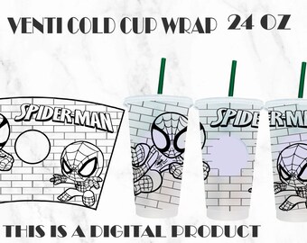 wrap svg, Wrap spider man svg, wrapventi cold cup, wrap 24oz