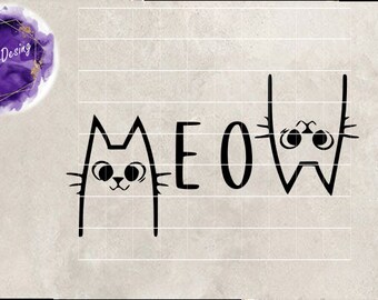 Chat amour, Meo chat Sag, chatons SVG, amour animaux SVG, animaux CLIpArt, chat amour coupe fichier