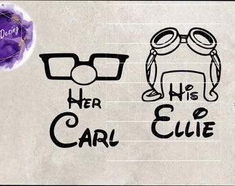 Ellie SVG, Carl PNG, clipart d'amour, Saint-Valentin SVG, fichier de découpe d'amour