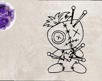Voodoo Doll Svg, Voodoo Doll ClipArt, Voodoo Doll Cut File, Voodoo Doll Boy, Happy Halloween Svg, Halloween Png