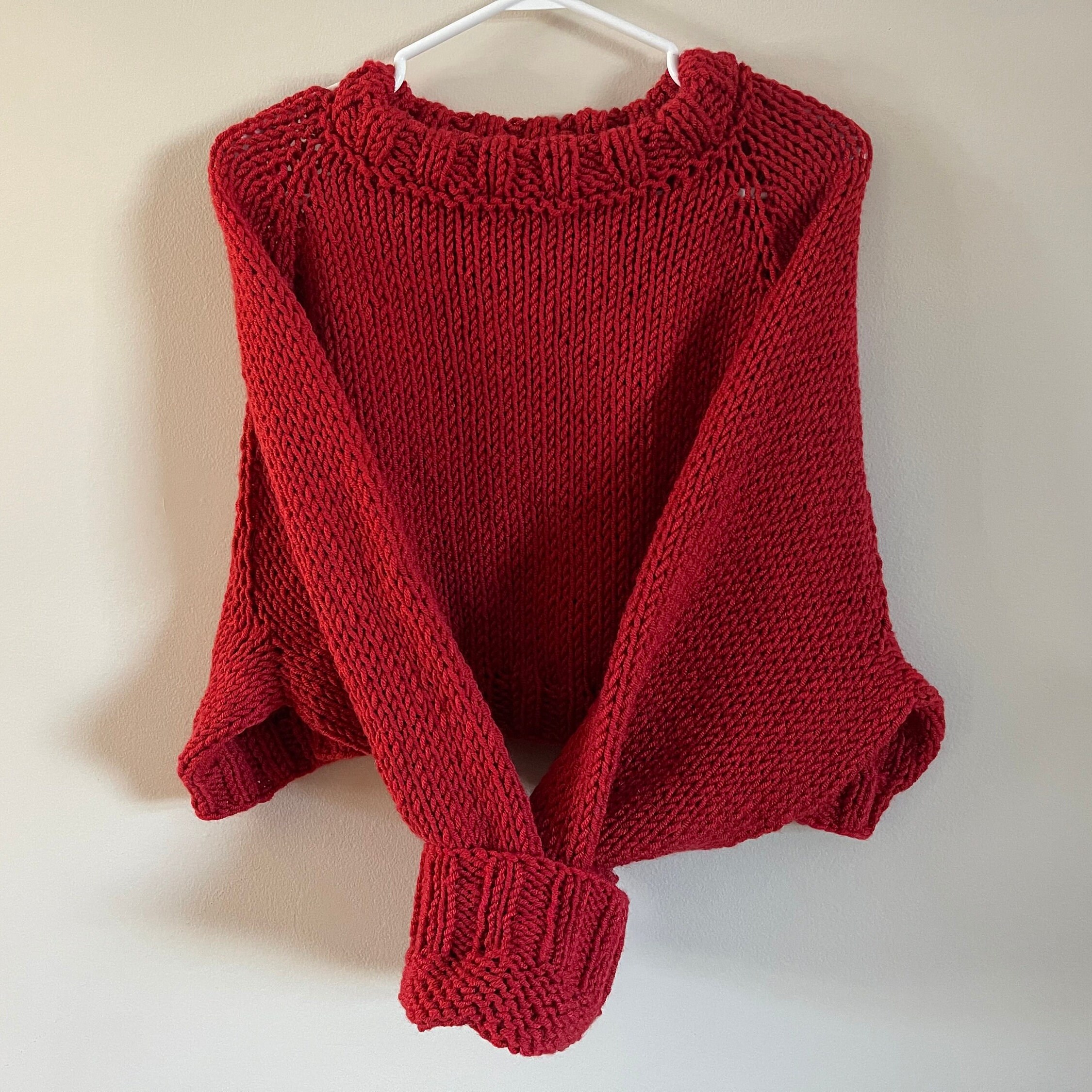 Give It A Try Oversized Sweater Red