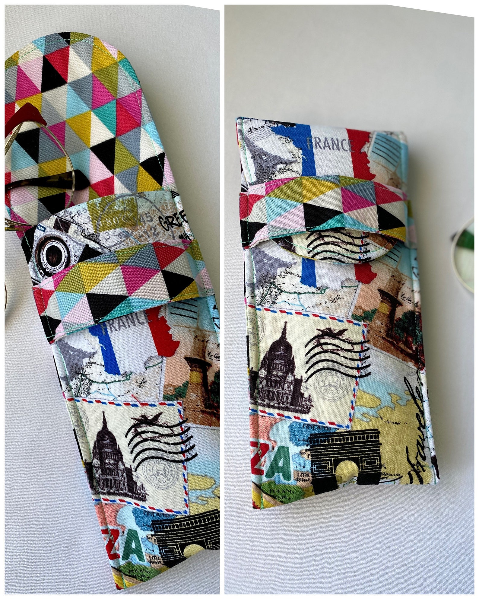 Beyond Cute. Eyeglass Case, Soft Padded, Fabric Case, With Flaps, 2 Fabric Coordinates Etsy