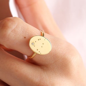 Custom Zodiac Ring , Star Ring , Constellation Ring , Silver Ring, Gold Ring, Rose Gold Ring , Birthday Gift for Her , Mother's day gift