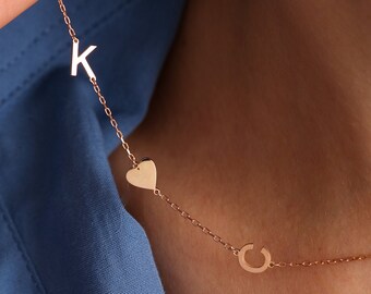 Collar inicial, Collar inicial de oro, Collar madre - Regalo día de la madre, Joyería personalizada, Collar personalizado, Regalo