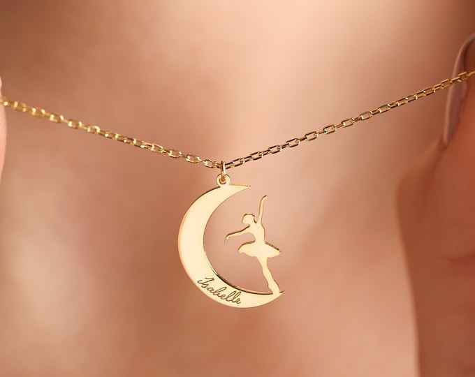 Mothers day gift, Ballerine Necklace , Name Necklace Dancer , Ballerina Necklace, Ballet necklace, Dancer Necklace, Christmas Gift