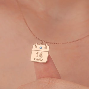 上品なカスタム日付ネックレス、パーソナライズされた誕生日ギフト、結婚式や記念日のジュエリー、バレンタインデーギフト、誕生石カレンダーネックレス