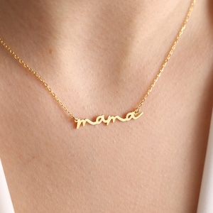 14k Solid Gold Mama Necklace , Custom Name Necklace , Gift For Mom , Gifts For Her , Mothers Day Gift , Mama nameplate , Best gift for mom