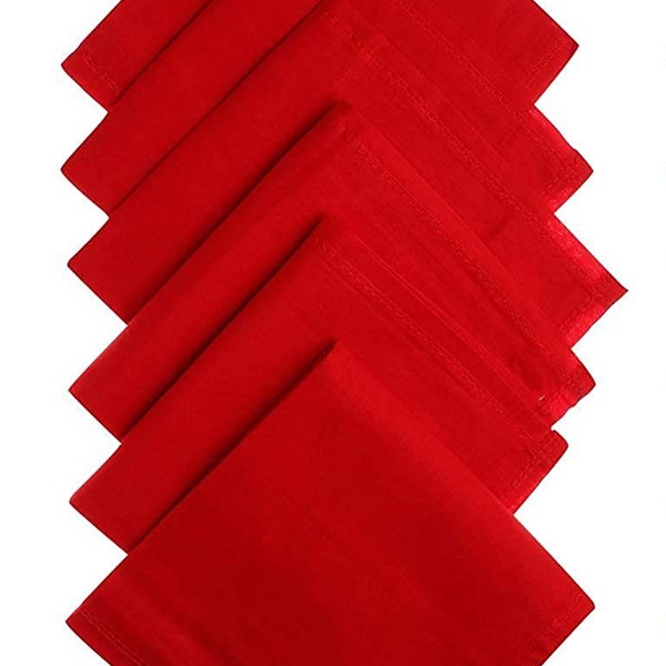 Taschentuch aus Baumwolle für Herren, quadratisches rotes Taschentuch, rotes einfarbiges Taschentuch – Herrentaschentuch – Geschenke für Vatermänner, Taschentuch für den täglichen Gebrauch