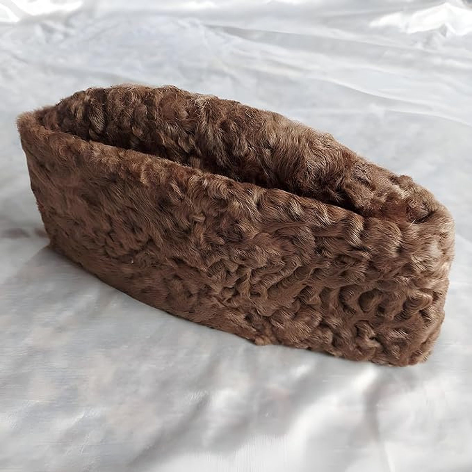 Brown Color Karakul Diplomat Hat for Men, Cold Weather Headgear, Men's