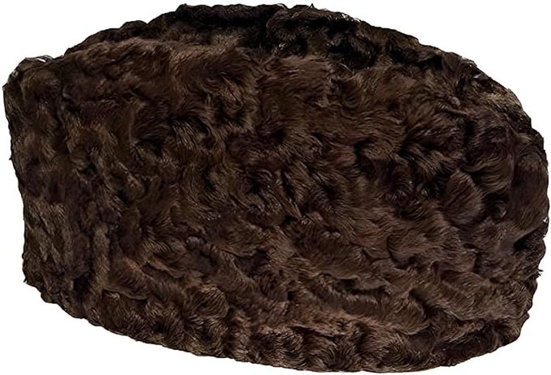 Brown Color Karakul Diplomat Hat for Men, Cold Weather Headgear, Men's