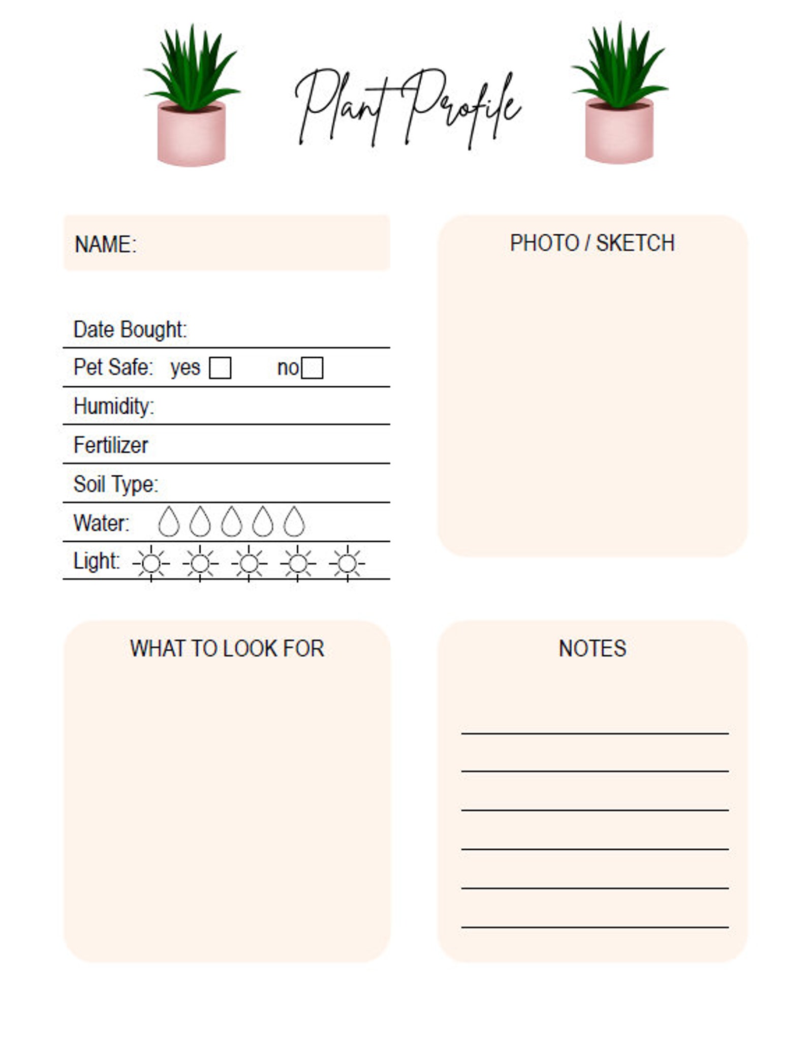 Digital House Plant Planner, Digital Plant Planner, Digital Planner ...