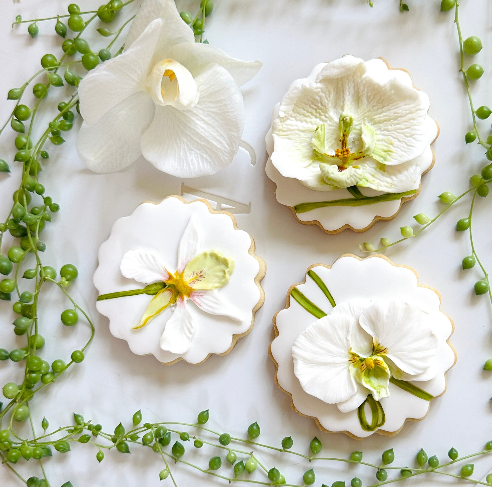 Orchids flower cookies/ Wedding cookies