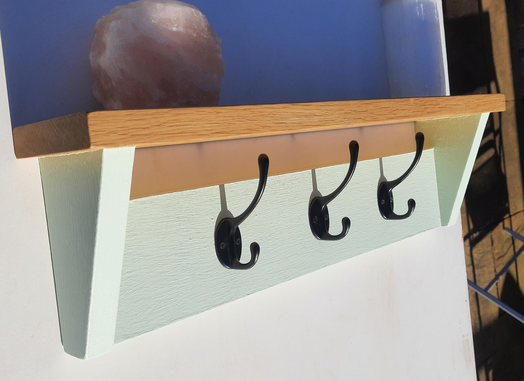 Light Green Coat Rack With Shelf Wall Mounted Coat Rack for Etsy UK