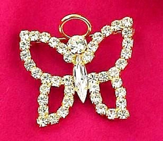 Crystal Diamond Vintage Diamond Rhinestone Angel … - image 1
