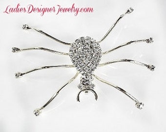 Vintage Large Spider Pin Pave Rhinestone Brooch Jewelry Spiders, VintagePinsBrooches, Spider Brooches Pins, Halloween Pin, Sweater Pin