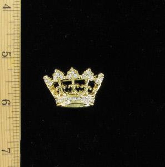 Vintage Crystal Diamond Rhinestone Crown Tiara Bro