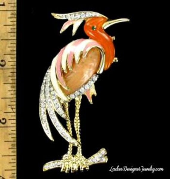 Enamel crane pin - Gem