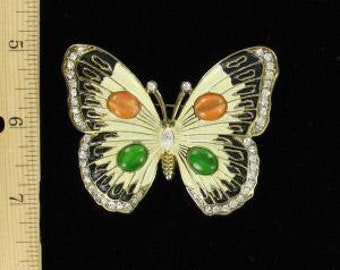 Spilla Vintage A Farfalla Con Stravaganti Strass – Lusso E Fascino Senza Nichel