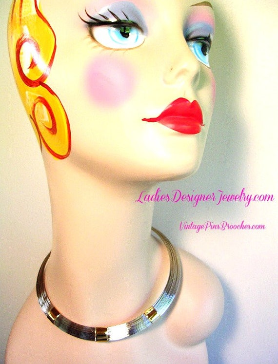 Vintage Collar Choker Egyptian Necklace, Ladies D… - image 2