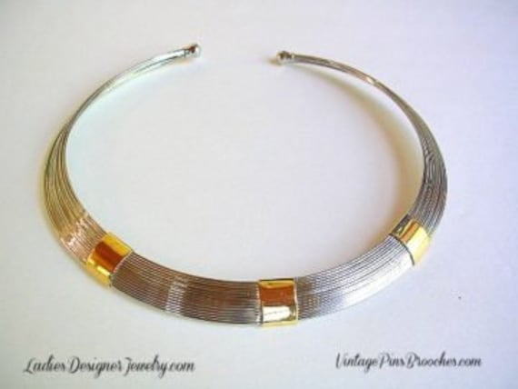 Vintage Collar Choker Egyptian Necklace, Ladies D… - image 1