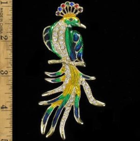 Large Vintage Peacock Sapphire Emerald Ruby Ameth… - image 1