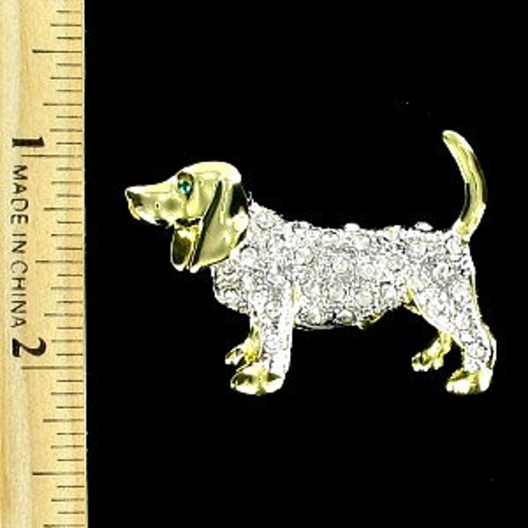 Vintage Beagle Dog Rhinestone Enamel Pin Animal Brooch Jewelry Pins ...