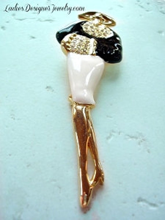 Broche Élégante Noir Et Doré - Bijou Vintage à Porter Sur Veste Ou Robe