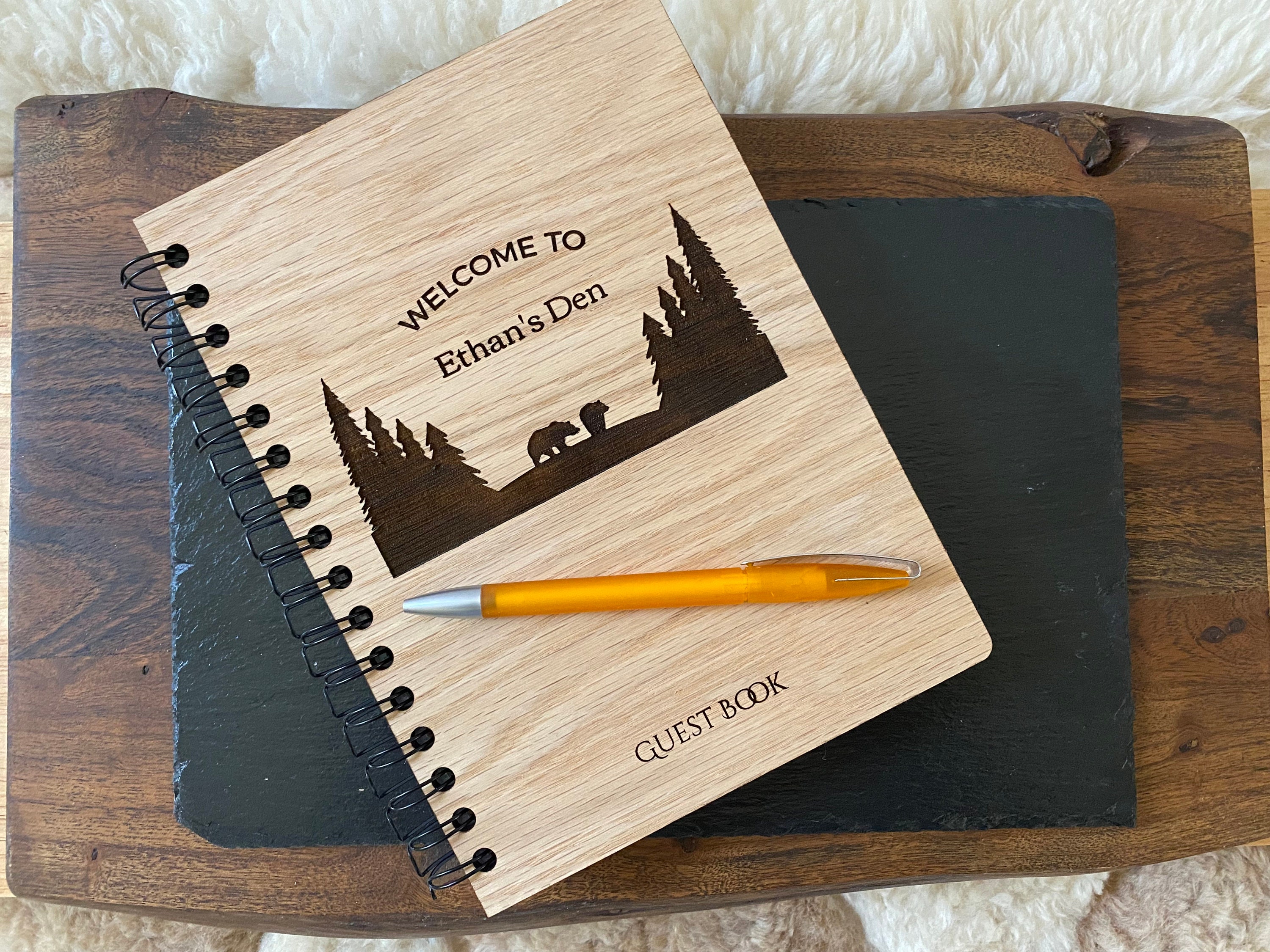 Custom Vacation Home Guest Book, Personalized Lake House Guest