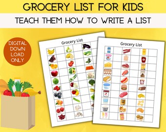 Play Grocery Store List Printable Social Distancing Activity - Etsy