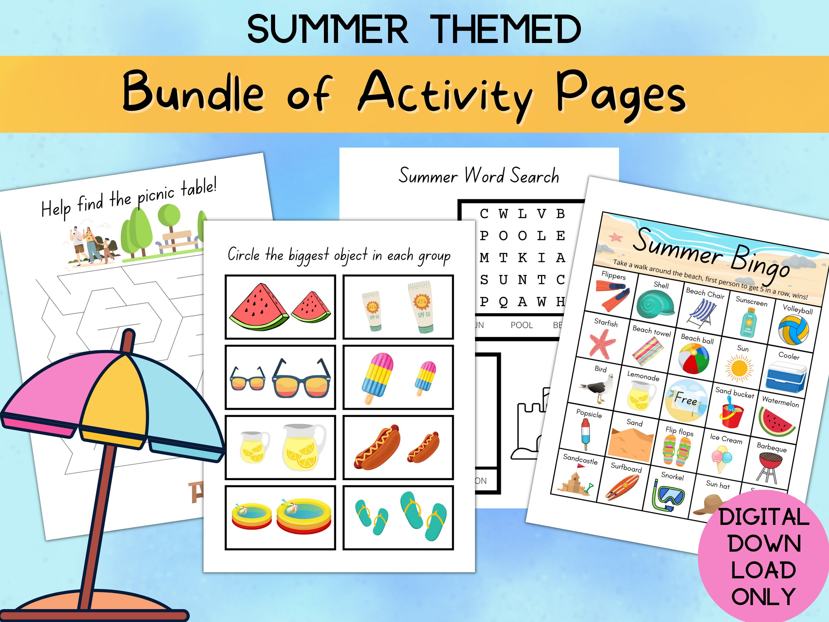 summer season preschool printables preschool worksheets etsy
