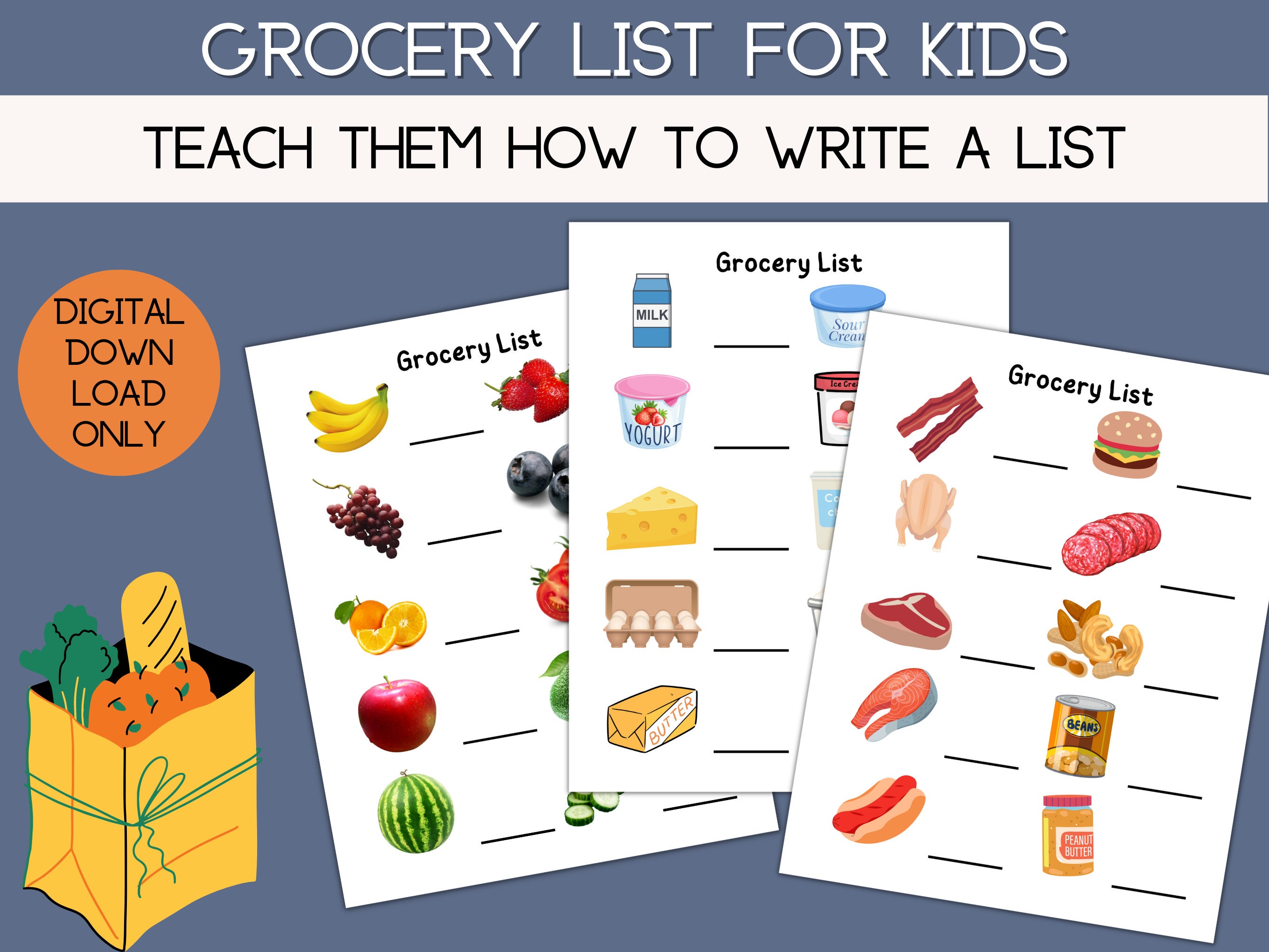 Shopping List Printable For Kids