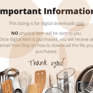 May include: Important Information: This listing is for digital downloads only. NO physical item will be sent to you. Once digital item is purchased, you will receive an email from Etsy on how to download the file you purchased. Thank you!