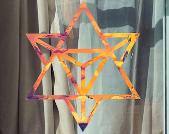 Autocollant Holographique Merkaba