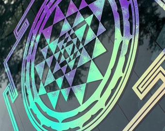 Sri Yantra holographique découpé à l&#39;emporte-pièce Sticker