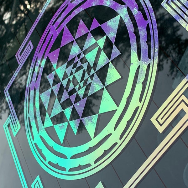 Holographic Die-Cut Sri Yantra Sticker