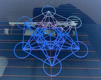 Cube de Metatron holographique découpé à l&#39;emporte-pièce Sticker
