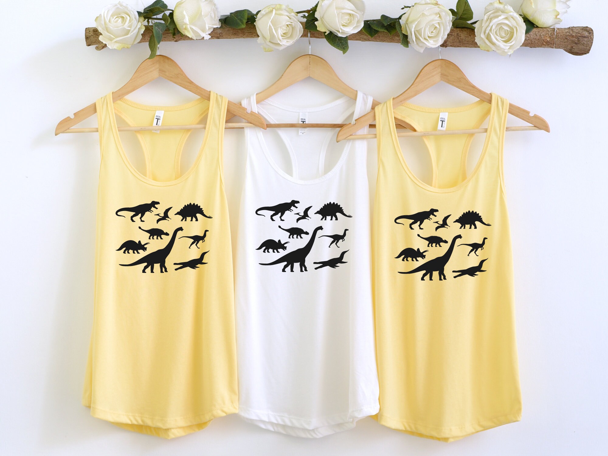Dinosaur Tank Top Dinosaur Lover Tank Tops Woman Dinosaur Etsy