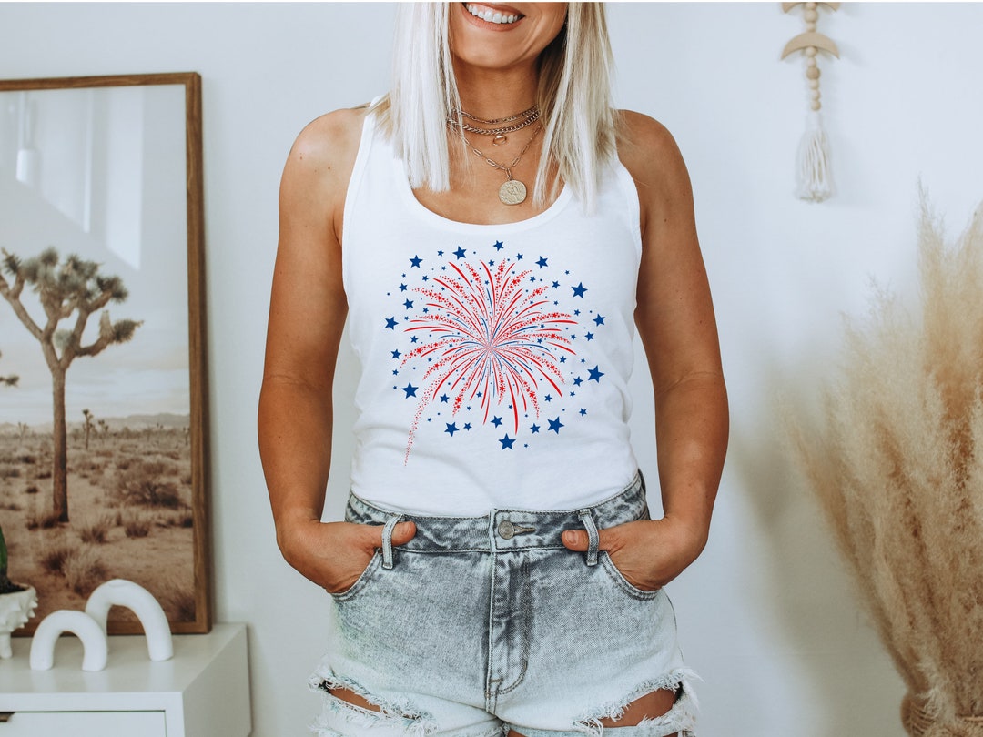 CGGMVCG 4 luglio Canotta per le donne Bandiera Americana Stampa Senza Maniche T-shirt Grafica Estate Casual Girocollo Patriottico Serbatoi, A03 Bianco, Small