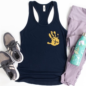 Childhood Cancer Tank Top, Gold Ribbon Tank Tops, Cancer Awareness Shirt, Pediatric Oncology Racerback Tank Top, Support Shirt, Woman Tank