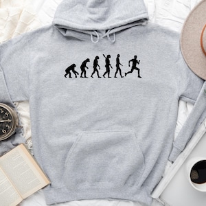 Evolution Run Hoodie, Runner Hoodie Evolution of Man, Evolution hoodie, Funny Runner Hoodie, Funny Hoodie For Run, Runner Gift