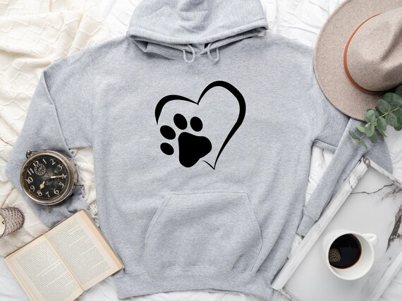 Dog Lover Sweatshirt / Dog Heart Hoodie / Paw Heart Hoodie / - Etsy Canada