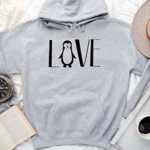 Penguin Hoodie, Love Penguin Hoodie, Penguin Lover Gift, Penguin Sweatshirt, Cute Penguin Hoodie, Penguin Lover Hoodie