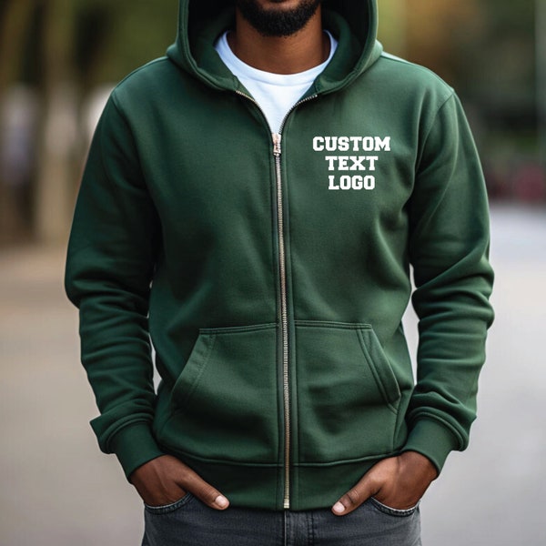 Sweat-shirt à capuche personnalisé avec fermeture éclair, Sweat à capuche zippé personnalisé, Sweat à capuche avec logo personnalisé, Sweat à capuche zippé avec logo d'équipe, Sweat-shirt personnalisé