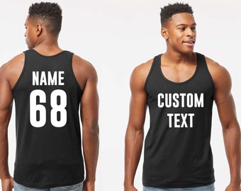 Personalized Tank Top, Custom Text Unisex Tank Top for Men, Women, Custom Design, Custom Bachelorette Tank Top, Front Back Print