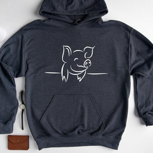 Cute Pig Hoodie, Pig Lover Gift, Farm Hooded SweatShirt, Funny Pig Hoodie, Pig Gifts, Pig Lover Hoodie, Animal SweatShirt, Farm trip Hoodie image 7